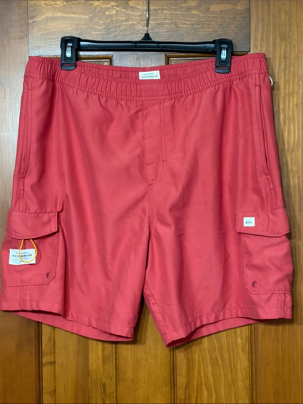 Quiksilver Red Men's Cargo Swim Trunks